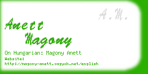 anett magony business card